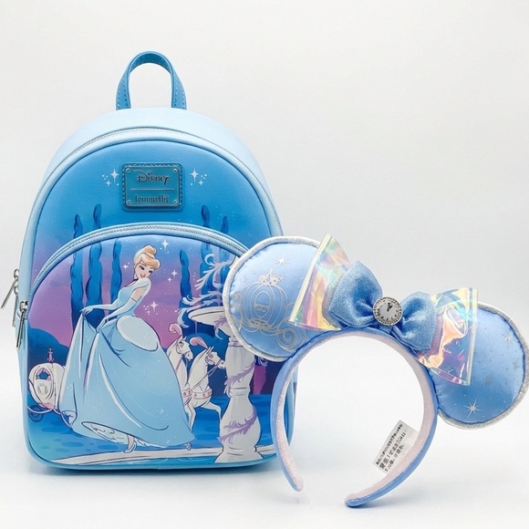 Loungefly Handbags - New Loungefly Disney Combo Backpack + Ears Headban Cinderella Castle.